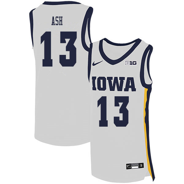 2020 Men #13 Austin Ash Iowa Hawkeyes College Basketball Jerseys Sale-White